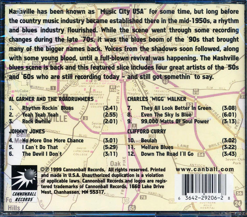 Al Garner & The Roadrunners, Johnny Jones, Charles Walker, Clifford Curry, Etc. - Blues Across America: The Nashville Scene (marked/ltd stock) Music CD