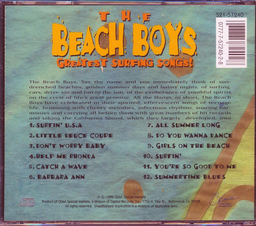 The Beach Boys - Greatest Surfing Songs! Music CD