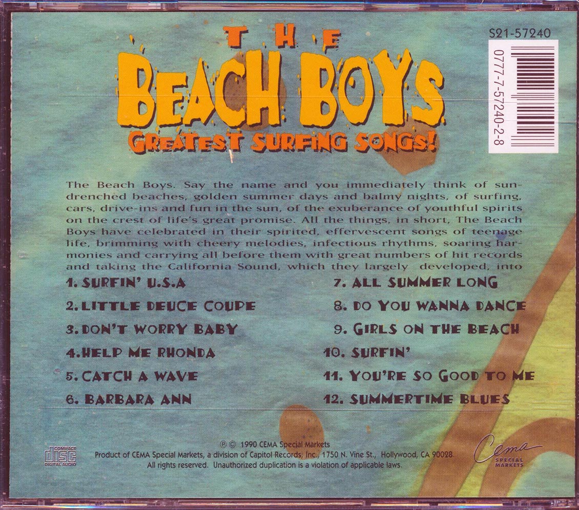 The Beach Boys - Greatest Surfing Songs! Music CD