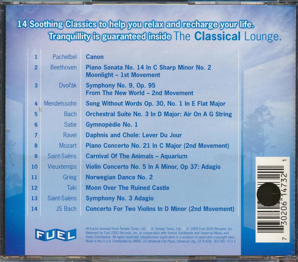 Mozart, Bach, Beethoven, Etc. - The Classical Lounge: 1 Hour Of Relaxing Popular Classics (marked/ltd stock) Music CD