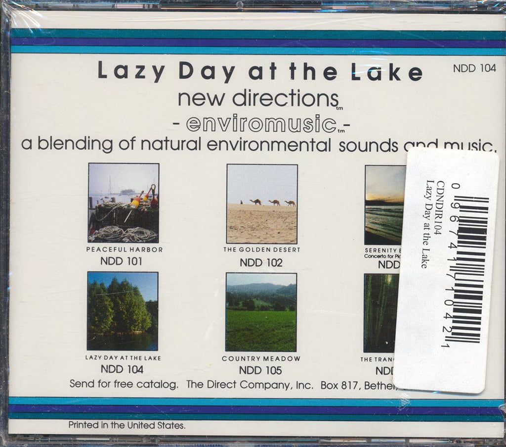 New Directions - Lazy Day At The Lake: A Blending Of Natural Environmental Sounds And Music Music CD