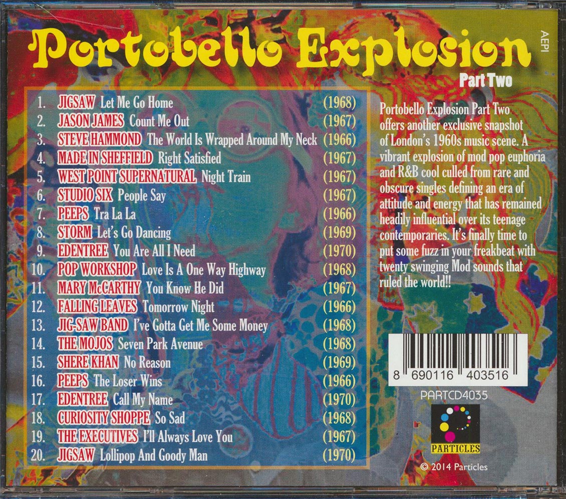 Jigsaw, Peeps, Storm, The Mojos, Curiousity Shoppe, Etc. - Portobello Explosion Part 2: The Mod Pop Sound Of Swinging London Music CD