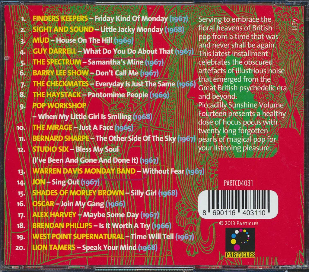 Lion Tamers, Mud, Oscar, The Mirage, The Haystack, Etc. - Piccadilly Sunshine Part 14: British Pop Psych And Other Flavours 1965-1969 Music CD