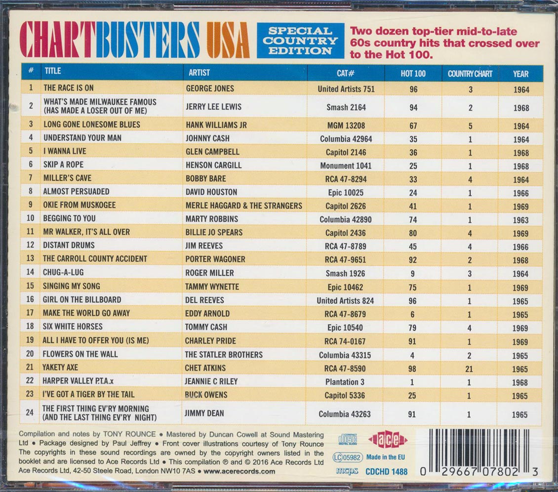 Various - Chartbusters USA: Special Country Edition (incl. large booklet) Music CD