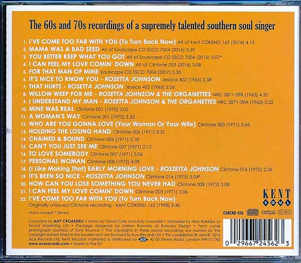 Rozetta Johnson - A Woman's Way: The Complete Rozetta Johnson 1963-1975 (incl. large booklet) Music CD