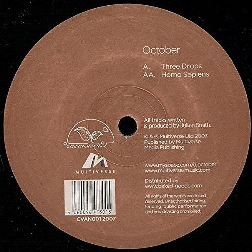 October - Three Drops & Homo Sapiens - Vinyl Record