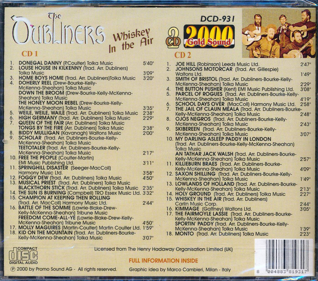 The Dubliners - Whiskey In The Air (36 tracks) (2xCD) Music CD