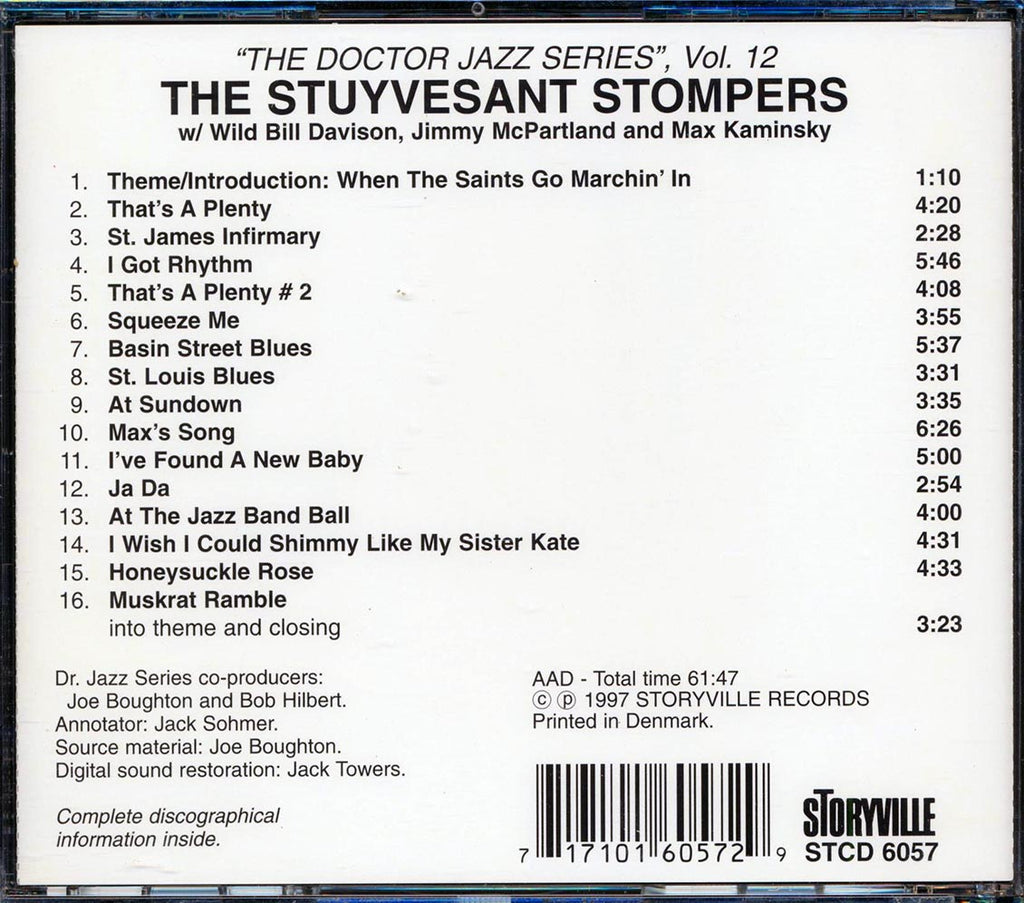 Stuyvesant Stompers With Wild Bill - Dr. Jazz Volume 12: 1951-1952 Music CD