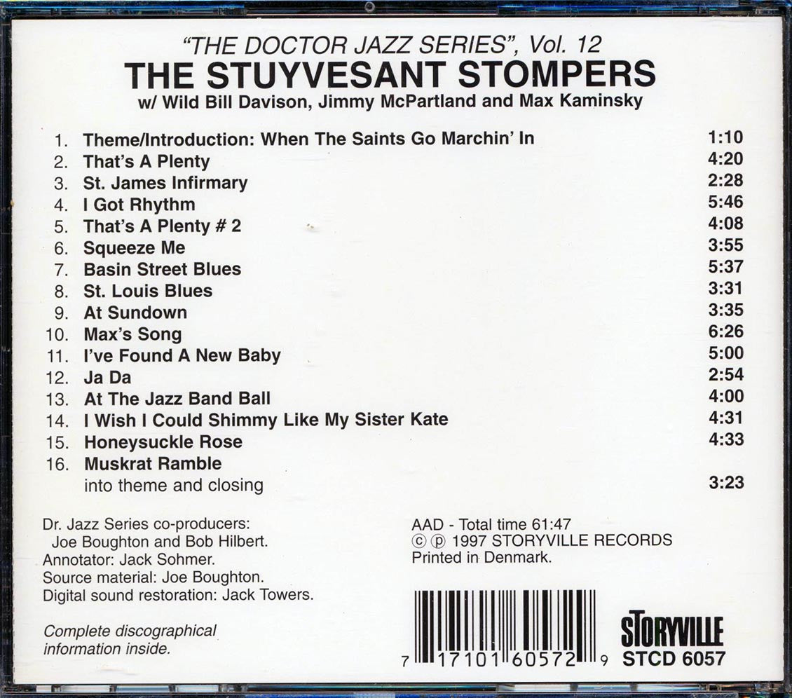 Stuyvesant Stompers With Wild Bill - Dr. Jazz Volume 12: 1951-1952 Music CD
