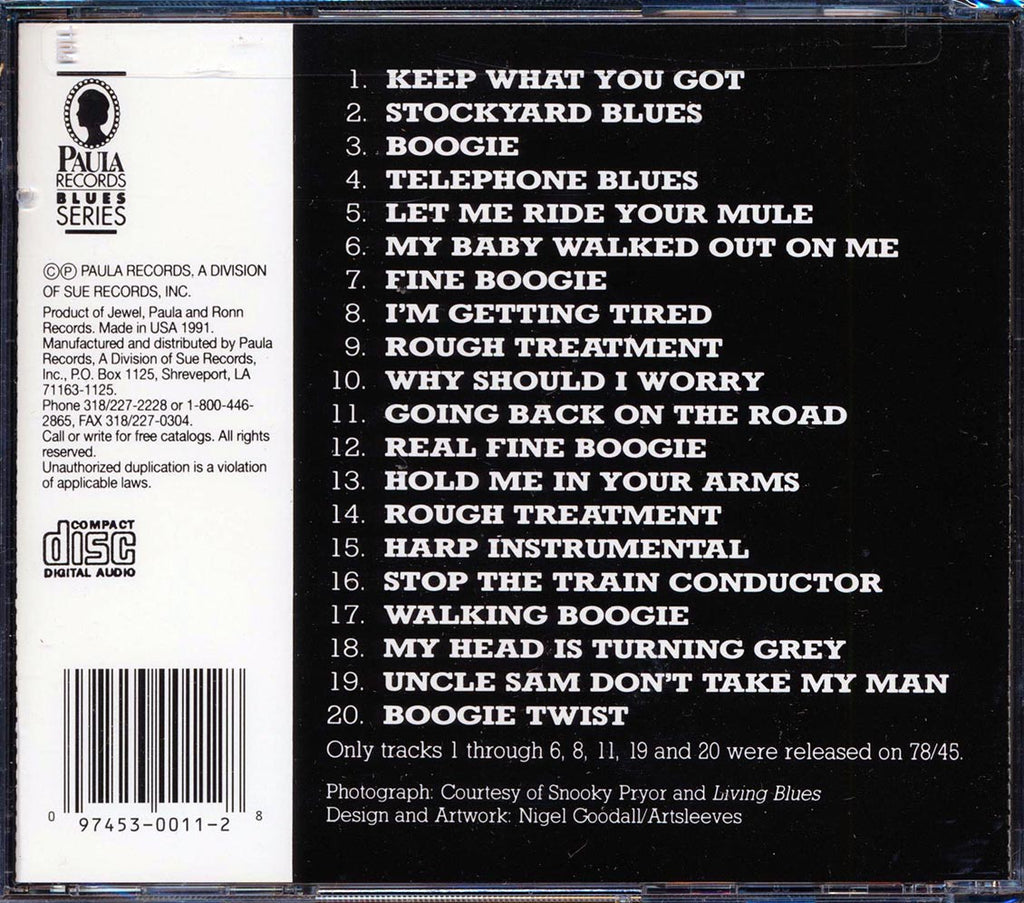Snooky Pryor Featuring Sunnyland Slim, Piano - Snooky Pryor Featuring Sunnyland Slim, Piano (20 tracks) Music CD
