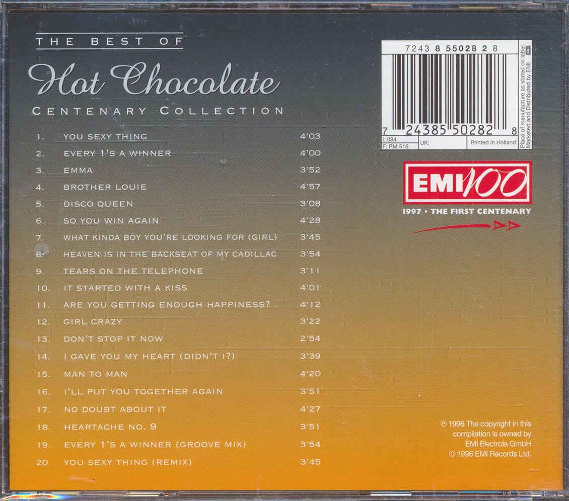 Hot Chocolate - The Best Of Hot Chocolate: Centenary Collection Music CD