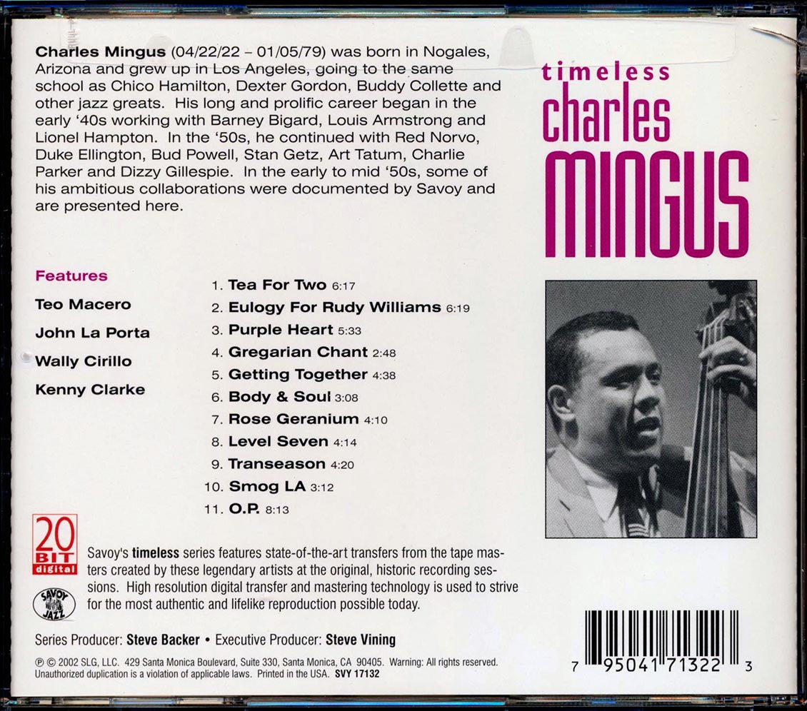 Charles Mingus - Timeless (marked/ltd stock) Music CD