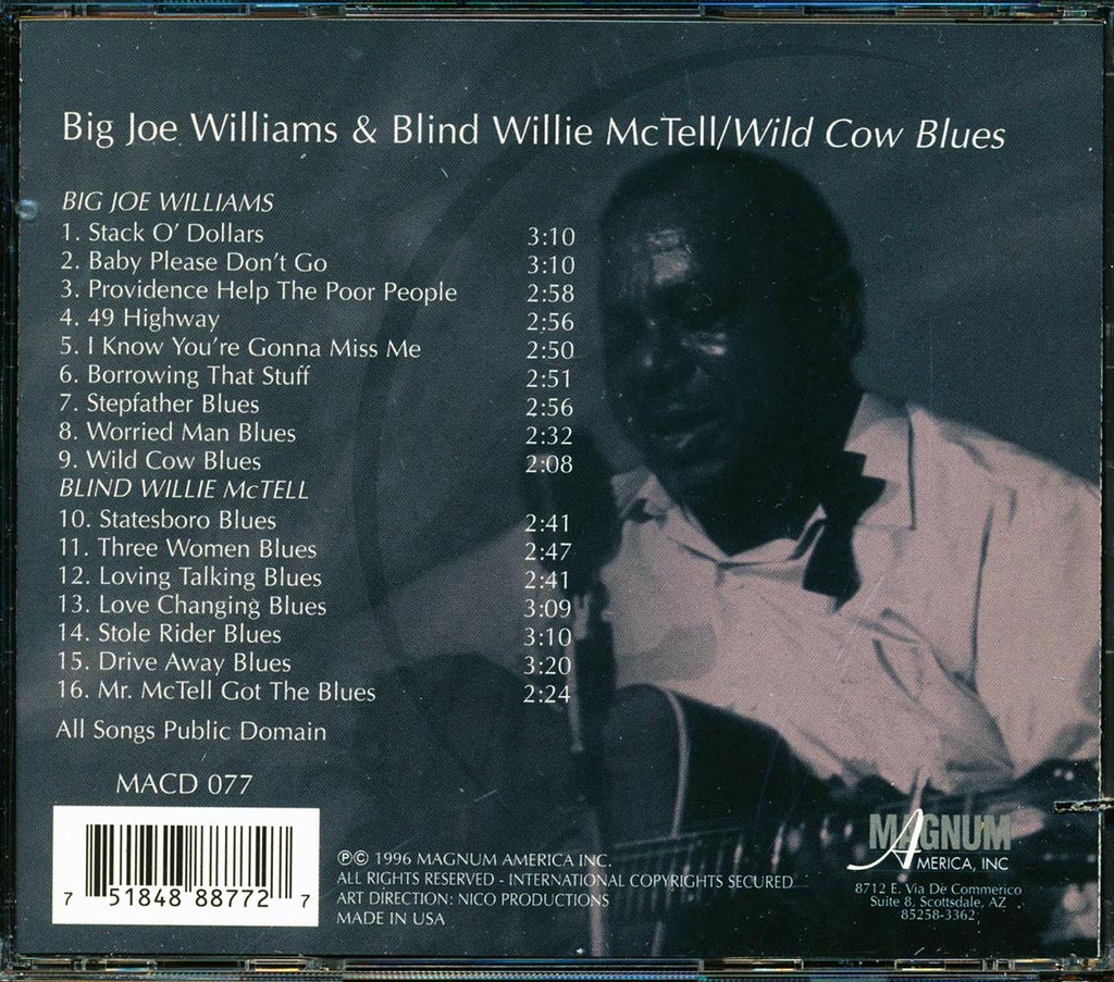 Big Joe Williams, Blind Willie McTell - Wild Cow Blues (marked/ltd stock) Music CD