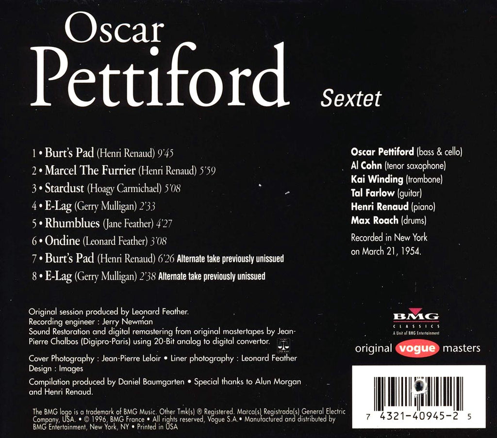 Oscar Pettiford - Sextet (marked/ltd stock) (remastered) Music CD