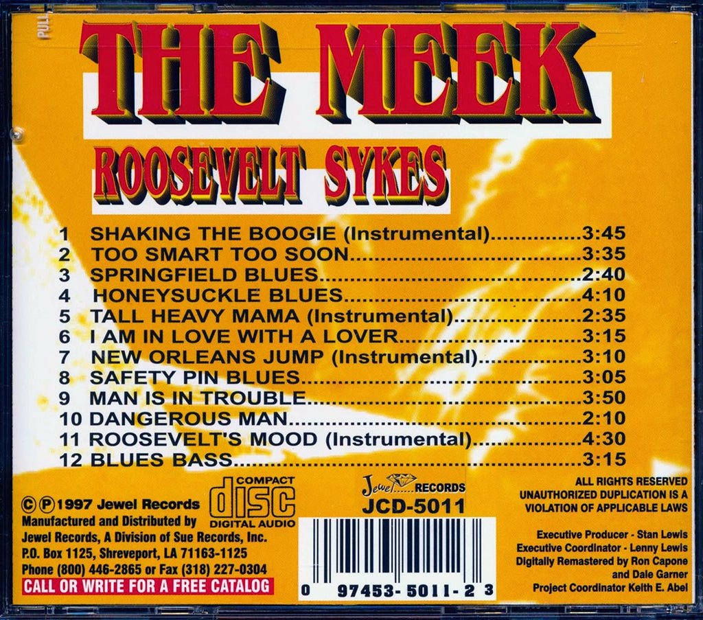 Roosevelt Sykes - The Meek Roosevelt Sykes Music CD