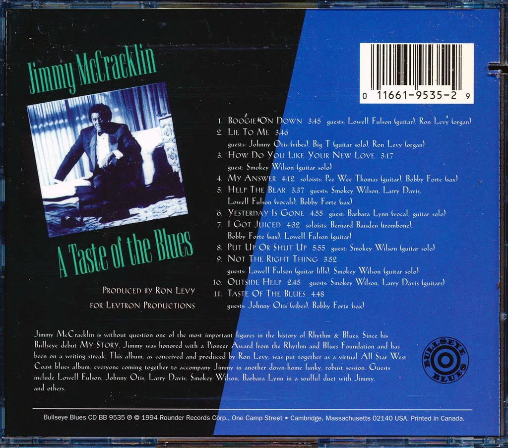 Jimmy McCracklin - A Taste Of The Blues (marked/ltd stock) Music CD