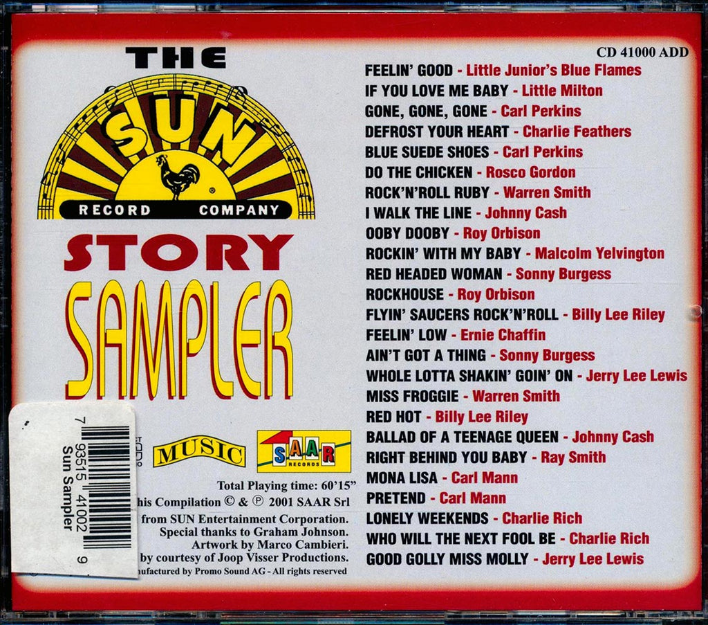 Johnny Cash, Roy Orbison, Rosco Gordon, Jerry Lee Lewis, Sonny Burgess, Etc. - The Sun Story: Sampler (26 tracks) Music CD