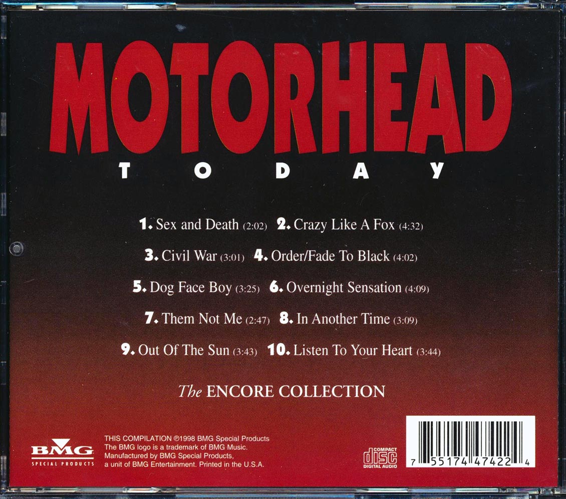 Motorhead - Today Music CD