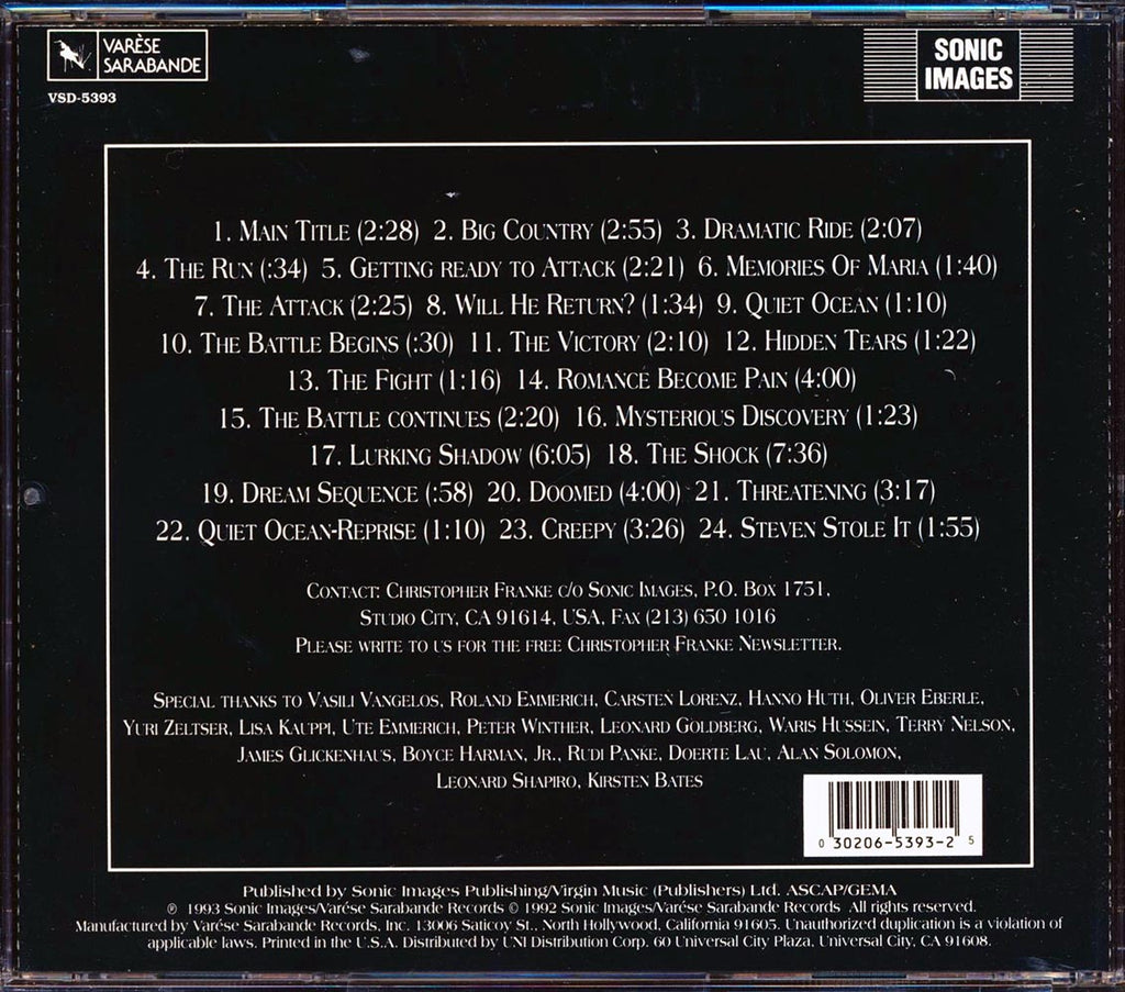 Christopher Franke - New Music For Films Volume 1 (marked/ltd stock) Music CD