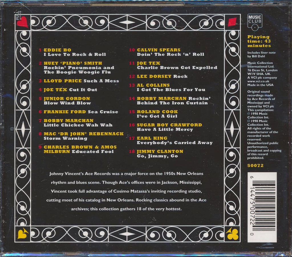 Earl King, Eddie Bo, Huey Piano Smith, Joe Tex, Etc. - Kings Of New Orleans Rock 'n' Roll: 18 Classics From The Vaults Of Ace Records Music CD
