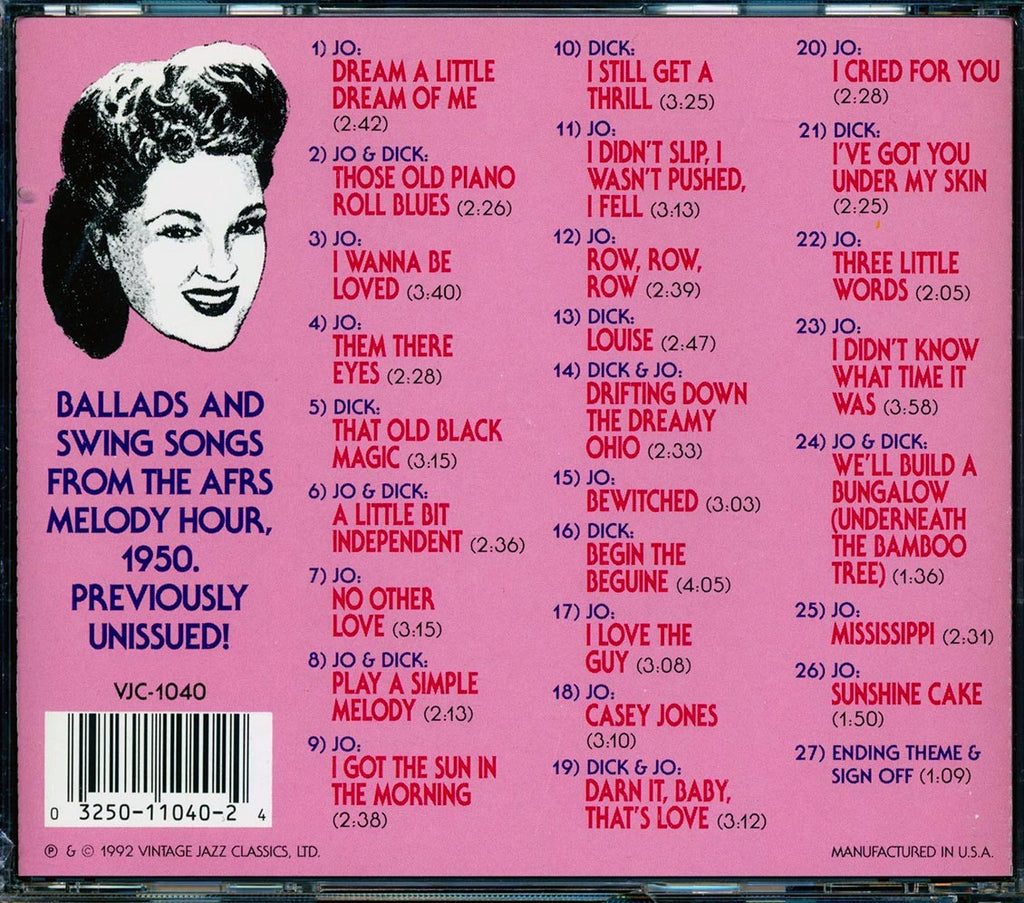 Jo Stafford, Dick Haymes - Drifting And Dreaming With Jo Stafford Music CD