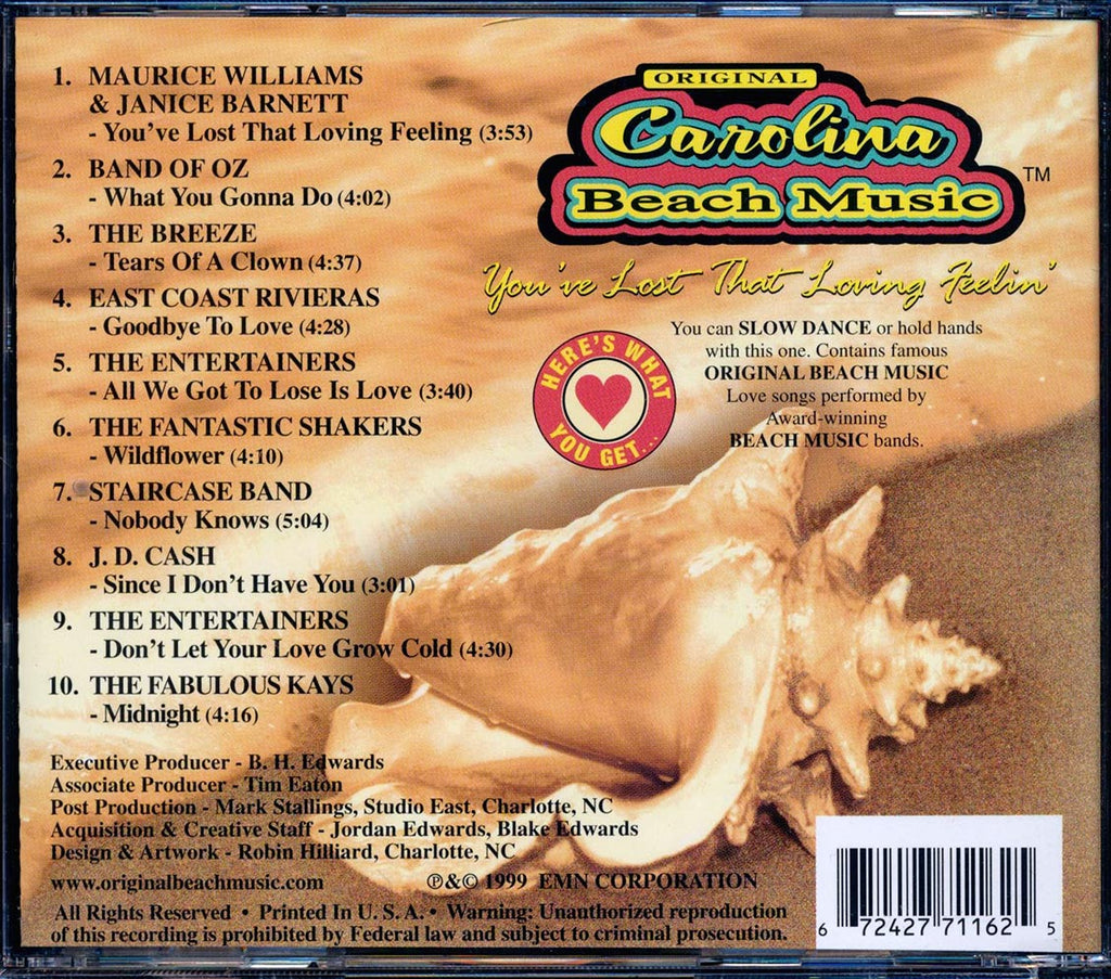 Various - Original Carolina Beach Music: You've Lost That Loving Feelin' Music CD