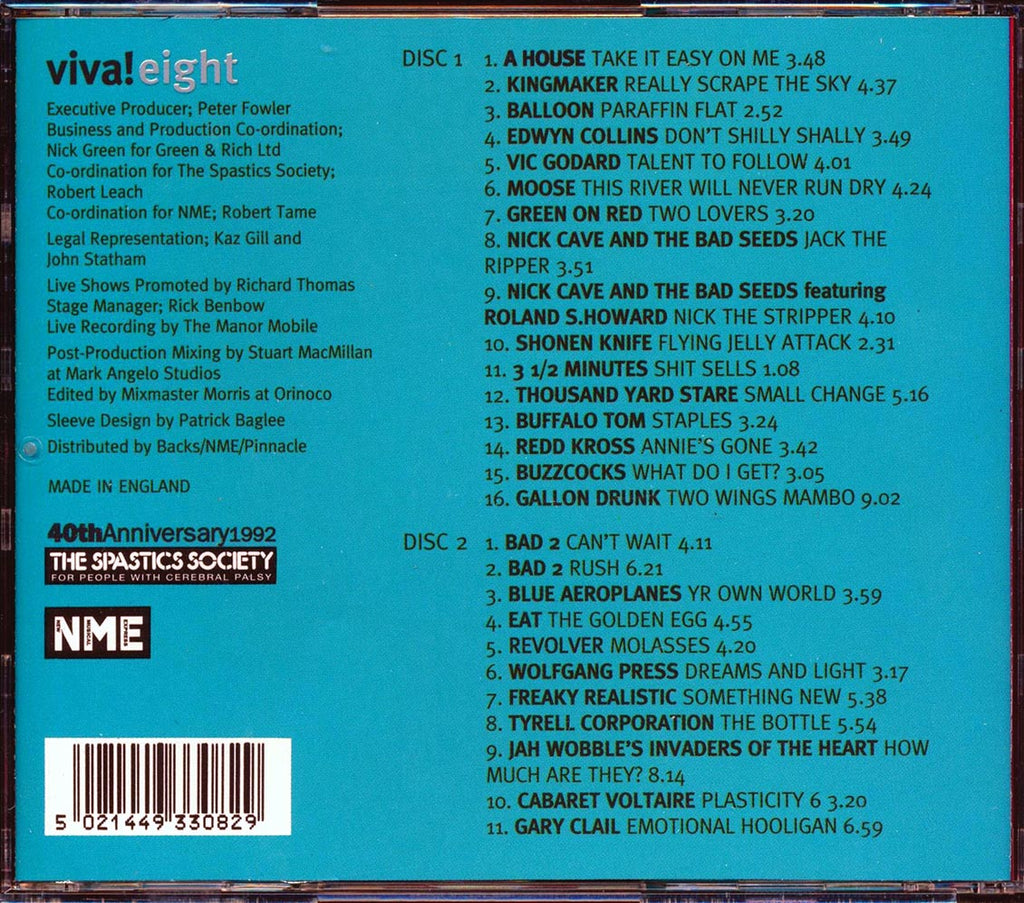 Buzzcocks, Nick Cave & The Seeds, Buffalo Tom, Green On Red, Etc. - Viva! Eight (27 tracks) (2xCD) Music CD