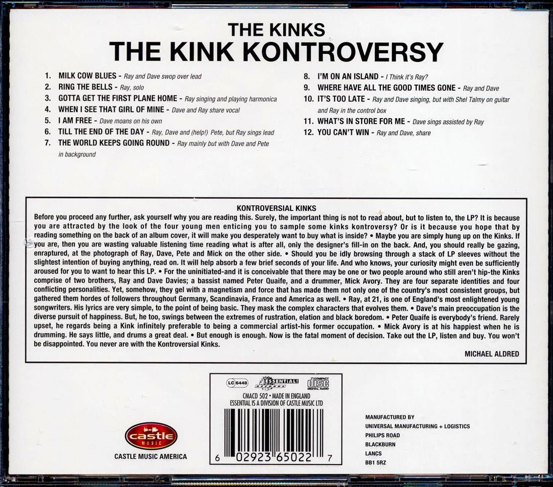 The Kinks - The Kink Kontroversy Music CD