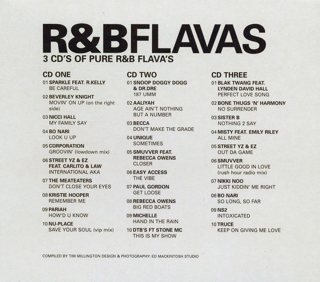 Dr. Dre, Snoop Doggy Dogg, R Kelly, Etc. - R&B Flavas: 3 CD's Of Pure R&B Flavas (30 tracks) (3xCD) (box set) Music CD