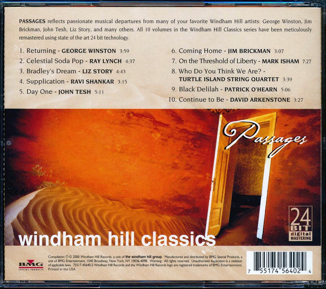 Ravi Shankar, George Winston, Ray Lynch, John Tesh, Etc. - Passages: Windham Hill Classics Music CD