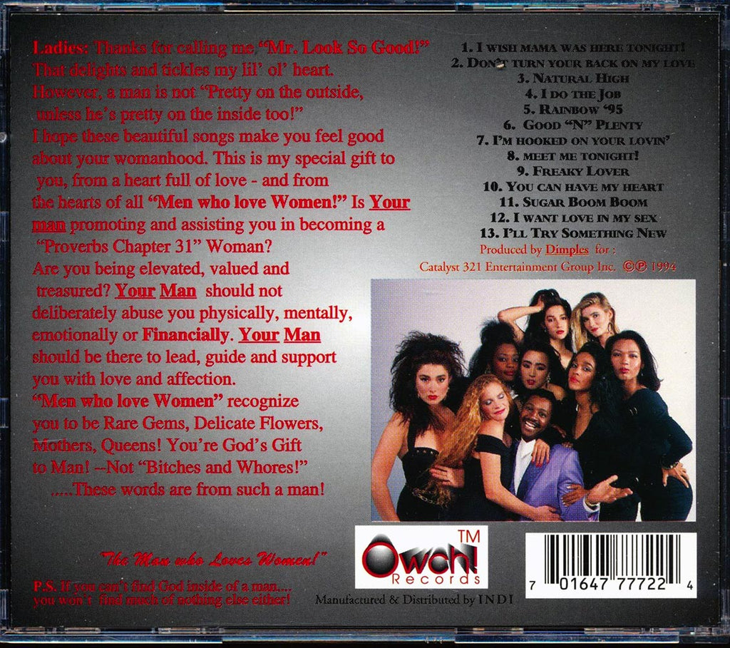 Dimples - The Man Who Loves Women! Music CD