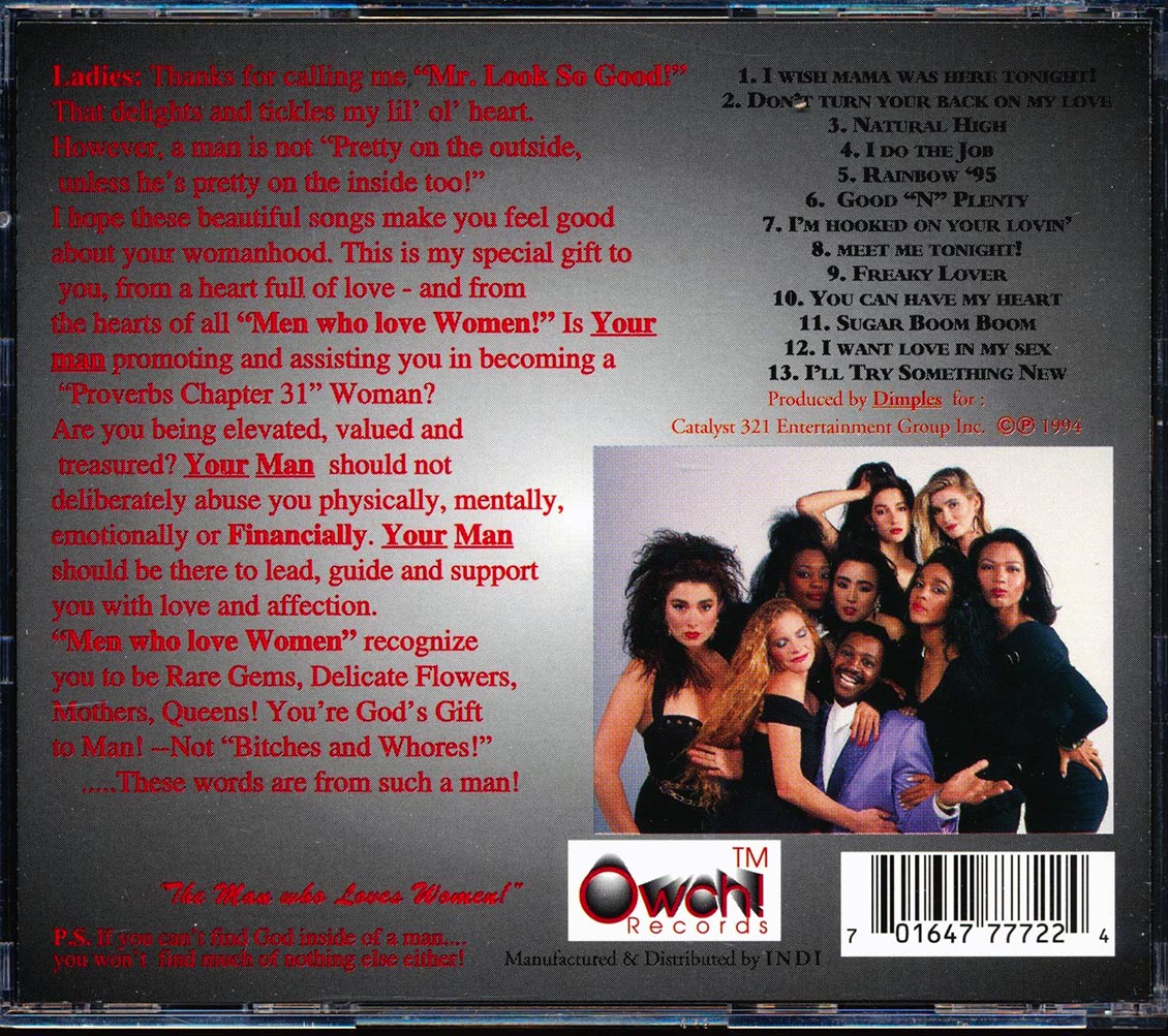 Dimples - The Man Who Loves Women! Music CD