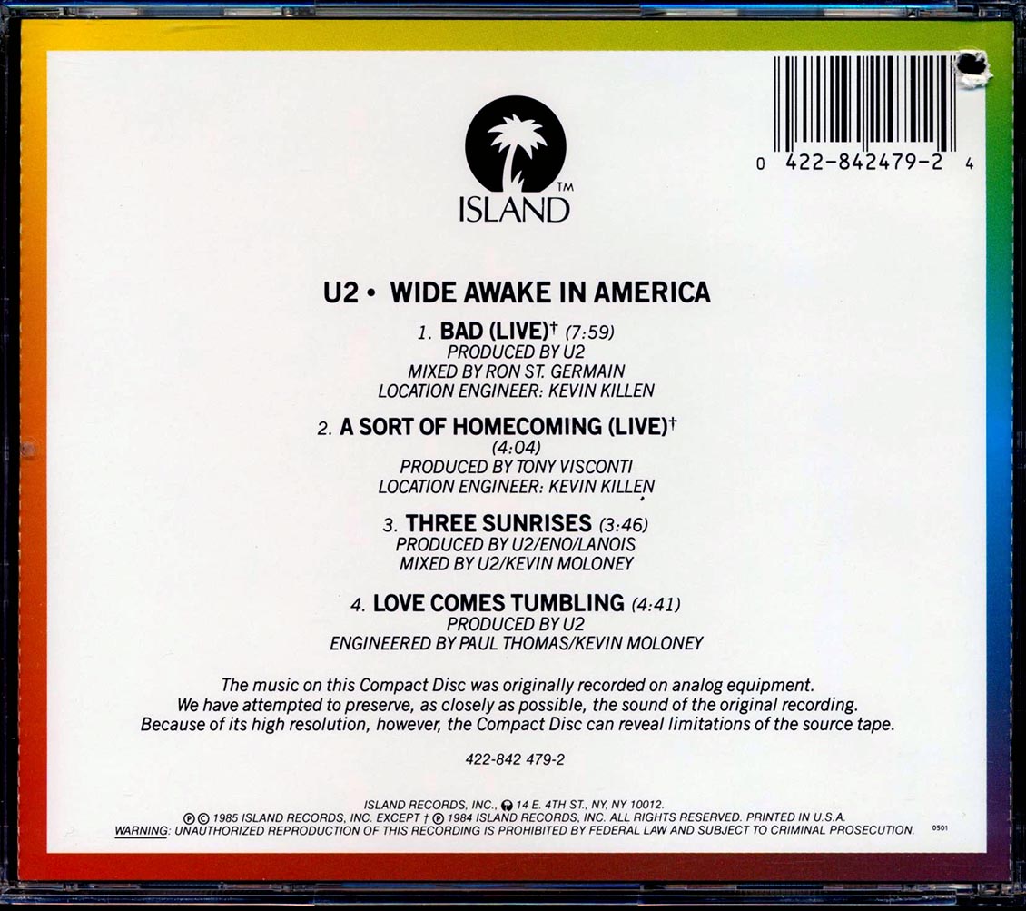 U2 - Wide Awake In America (marked/ltd stock) Music CD