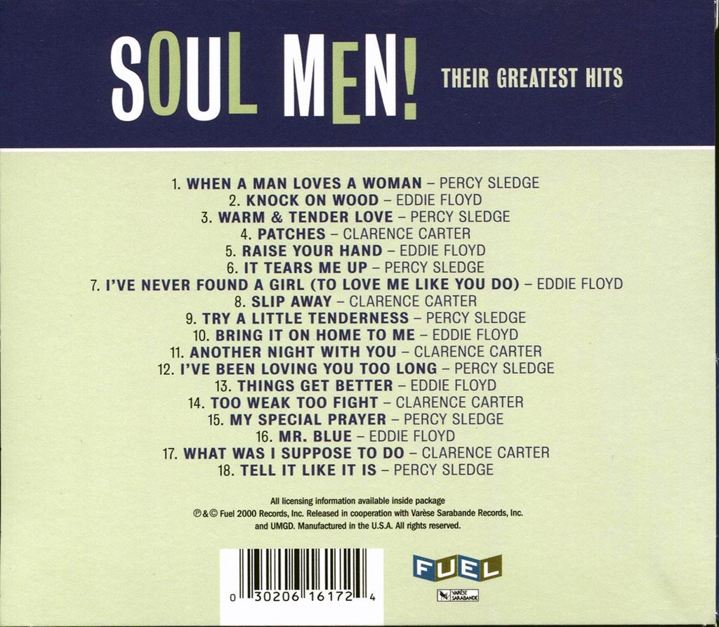 Eddie Floyd, Clarence Carter, Percy Sledge - Soul Men! Their Greatest Hits Music CD