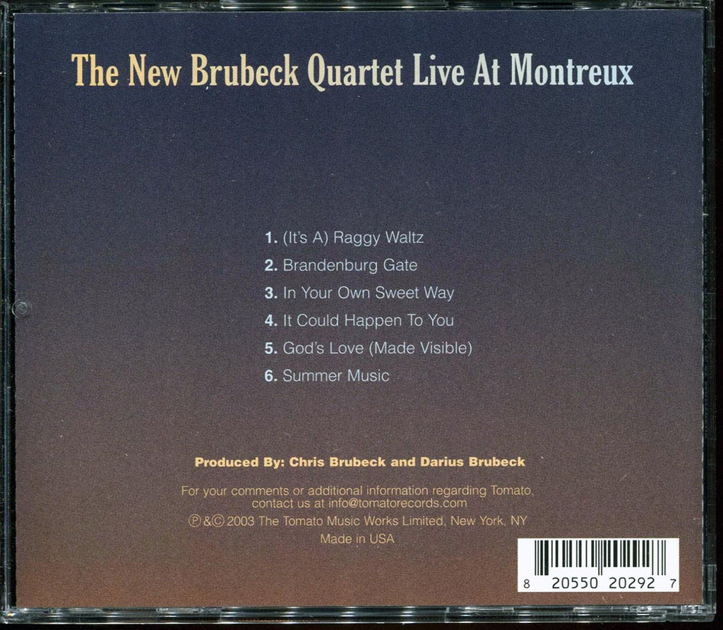 New Brubeck Quartet - Live At Montreux Music CD