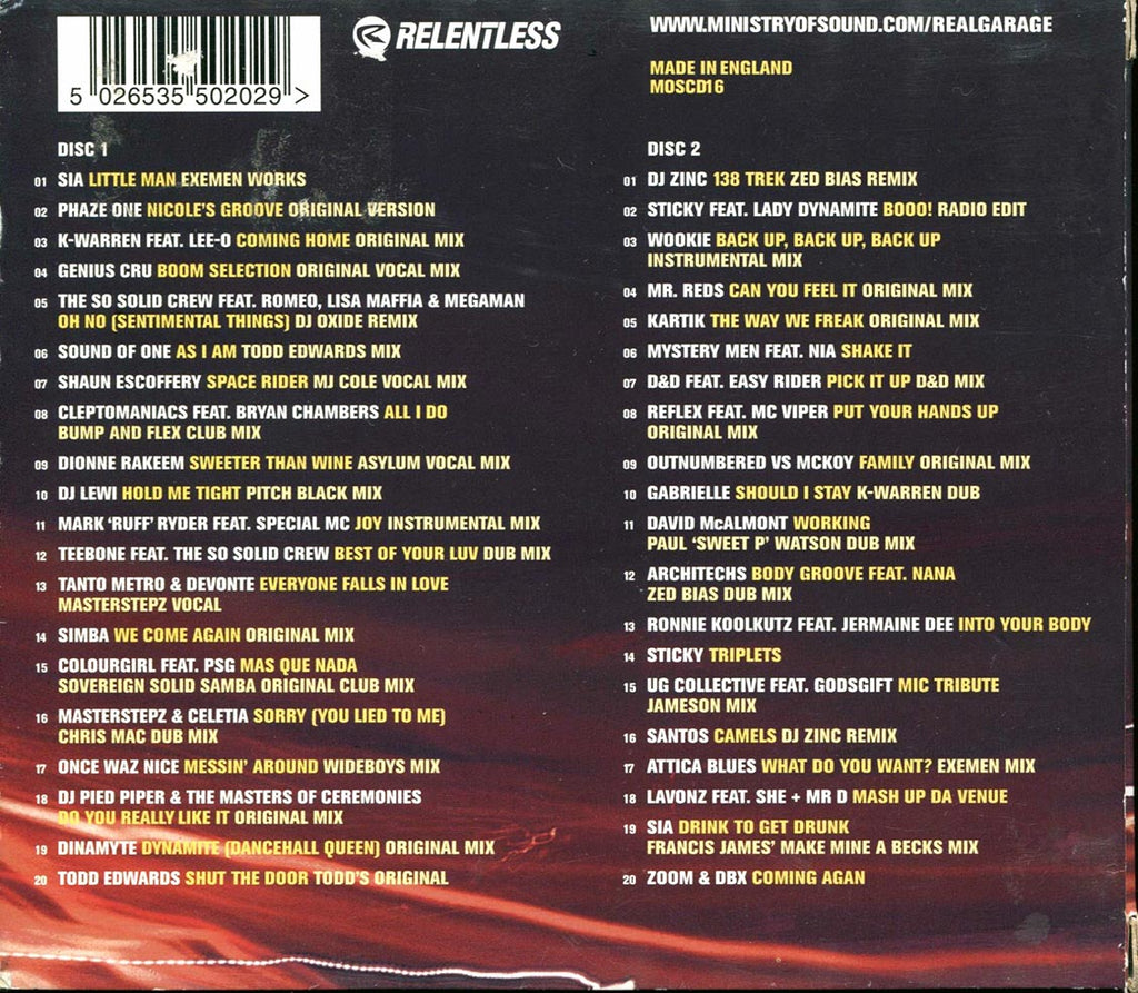Mr. Reds, So Solid Crew, Genuis Cru, Wookie, Etc. - Real Garage Mixed Live By Masterstepz (40 tracks) (2xCD) (incl. large booklet) Music CD