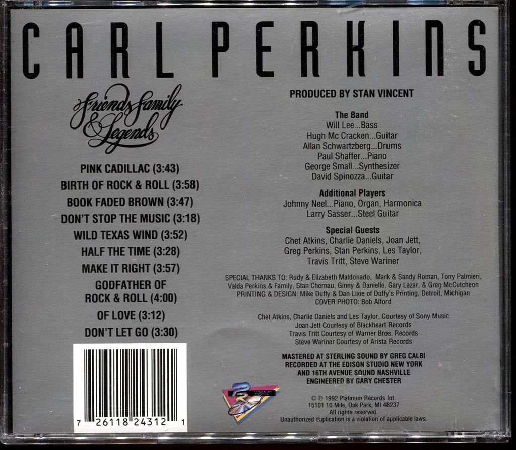 Carl Perkins - Friends, Family & Legends Music CD