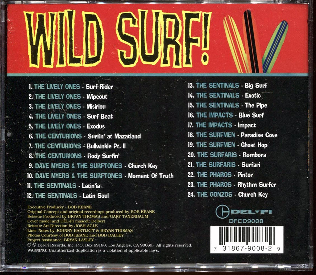 Lively Ones, The Sentinals, The Impacts, The Surfaris, Etc. - Wild Surf! (24 tracks) Music CD