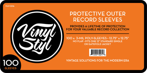 Vinyl Styl Vsp006 12in Lp Outer Sleeves 100 Ct Clr - Vinyl Styl Vsp006 12in Lp Outer Sleeves 100 Ct Clr - Bags/Sleeves
