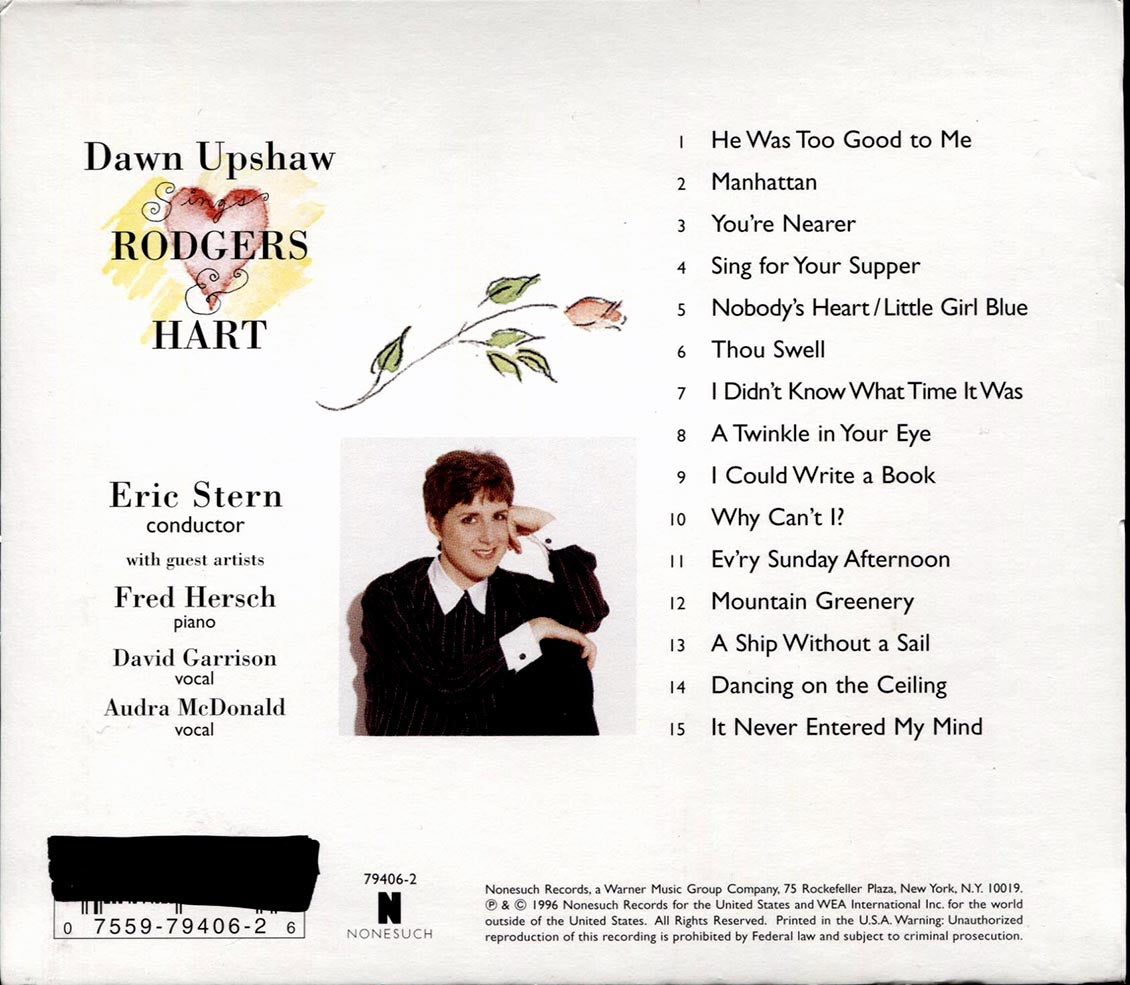 Dawn Upshaw - Dawn Upshaw Sings Rogers & Hart (marked/ltd stock) Music CD