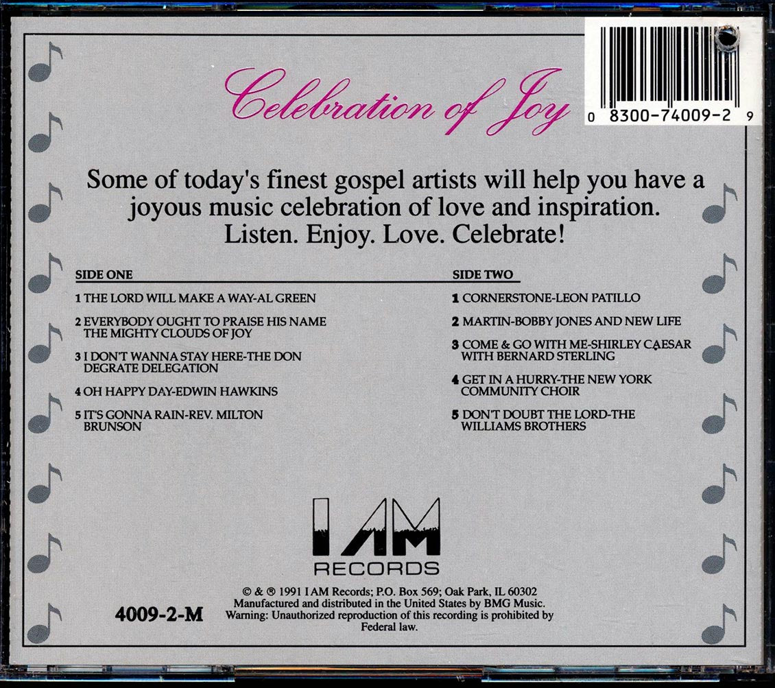 Al Green, The Mighty Clouds Of Joy, Shirley Caesar, Etc. - Celebration Of Joy (marked/ltd stock) Music CD