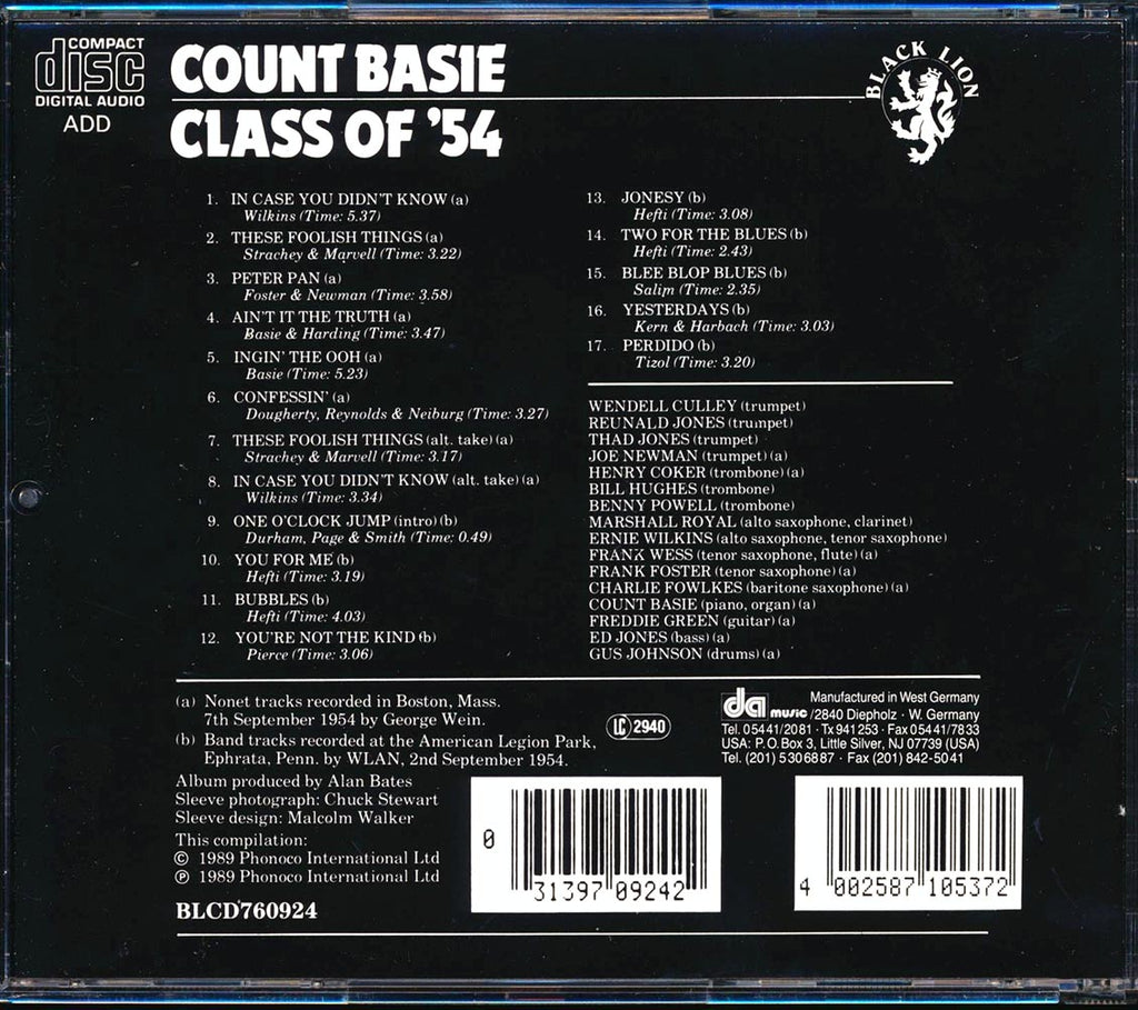 Count Basie - Class Of '54 Music CD