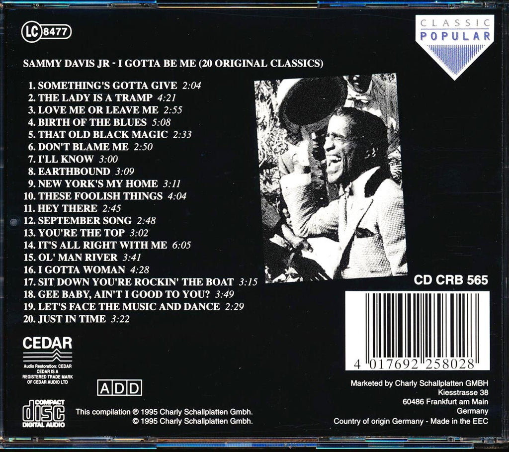 Sammy Davis Jr. - I Gotta Be Me (20 tracks) Music CD