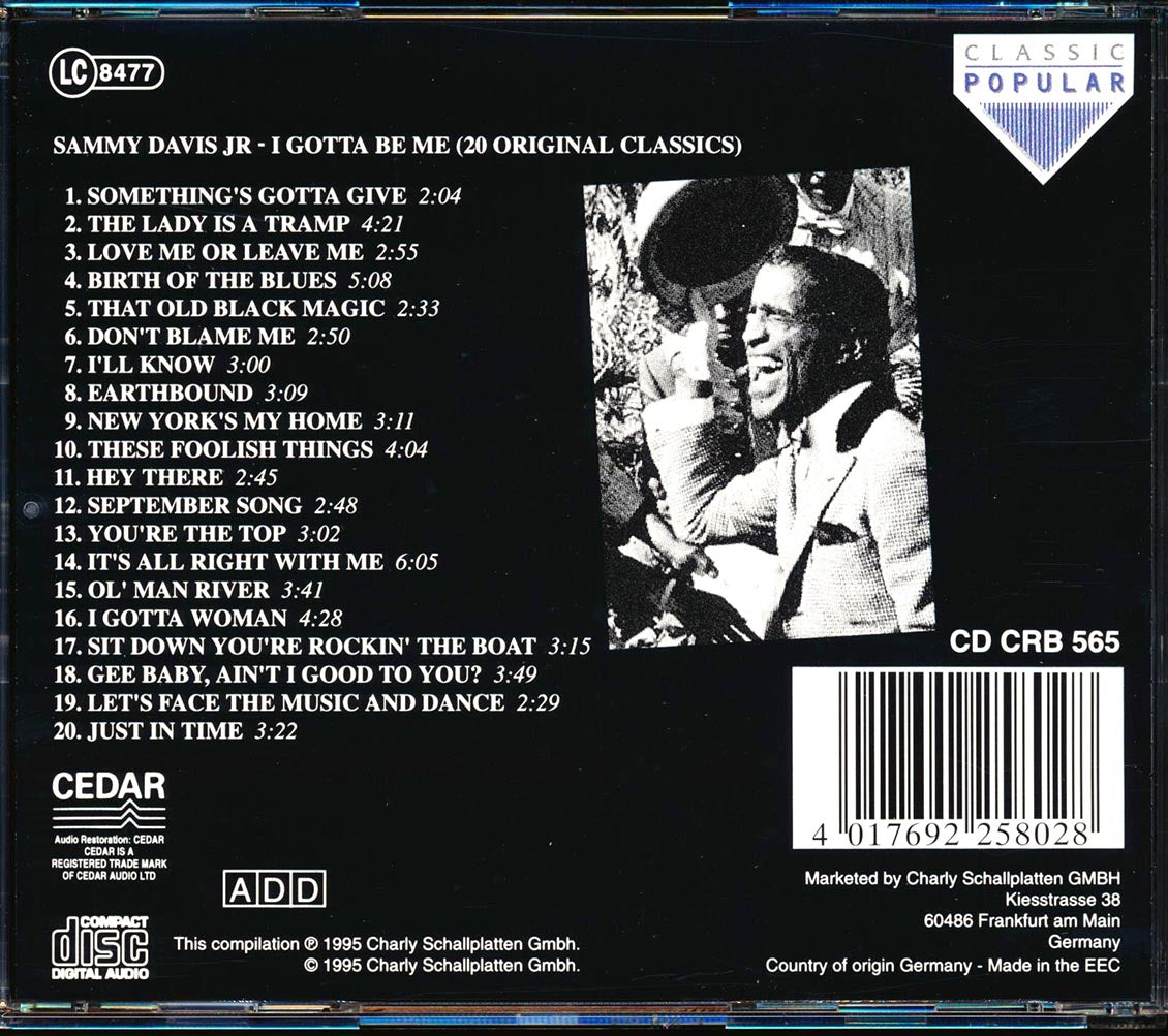 Sammy Davis Jr. - I Gotta Be Me (20 tracks) Music CD