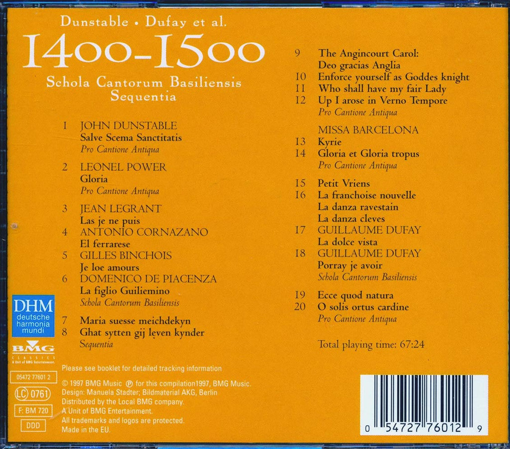 Dunstable, Dufay Et Al - Century Classic II: 1400-1500, Schola Cantorum Basiliensis Sequentia (20 tracks) Music CD