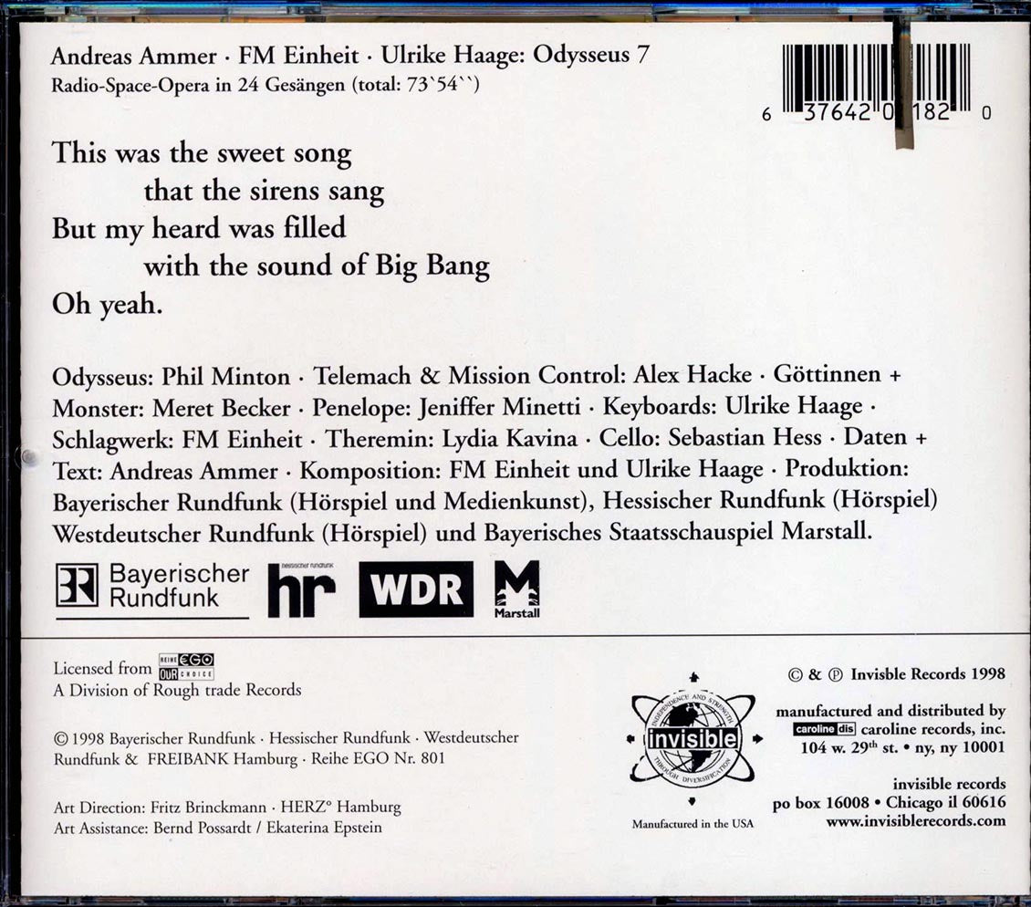 Ammer, Einheit, Haage - Odysseus 7 Original Soundtrack (marked/ltd stock) Music CD