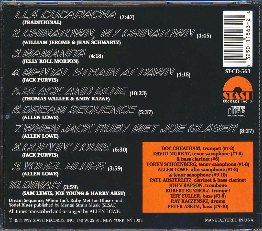 David Murray, Doc Cheatham, Loren Schoenberg With Allen Lowe & The Jack Purvis Memorial Orchestra - Mental Strain At Dawn: A Modern Portrait Of Louis Armstrong Music CD