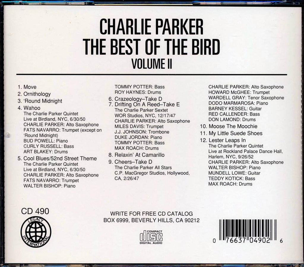Charlie Parker - The Best Of The Bird Volume 2 Music CD