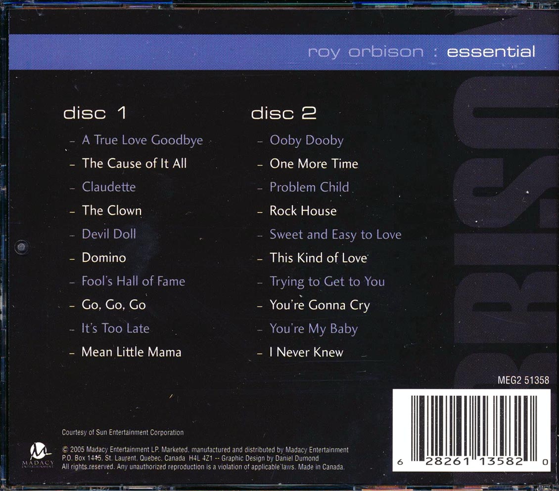 Roy Orbison - Essential (20 tracks) (2xCD) Music CD