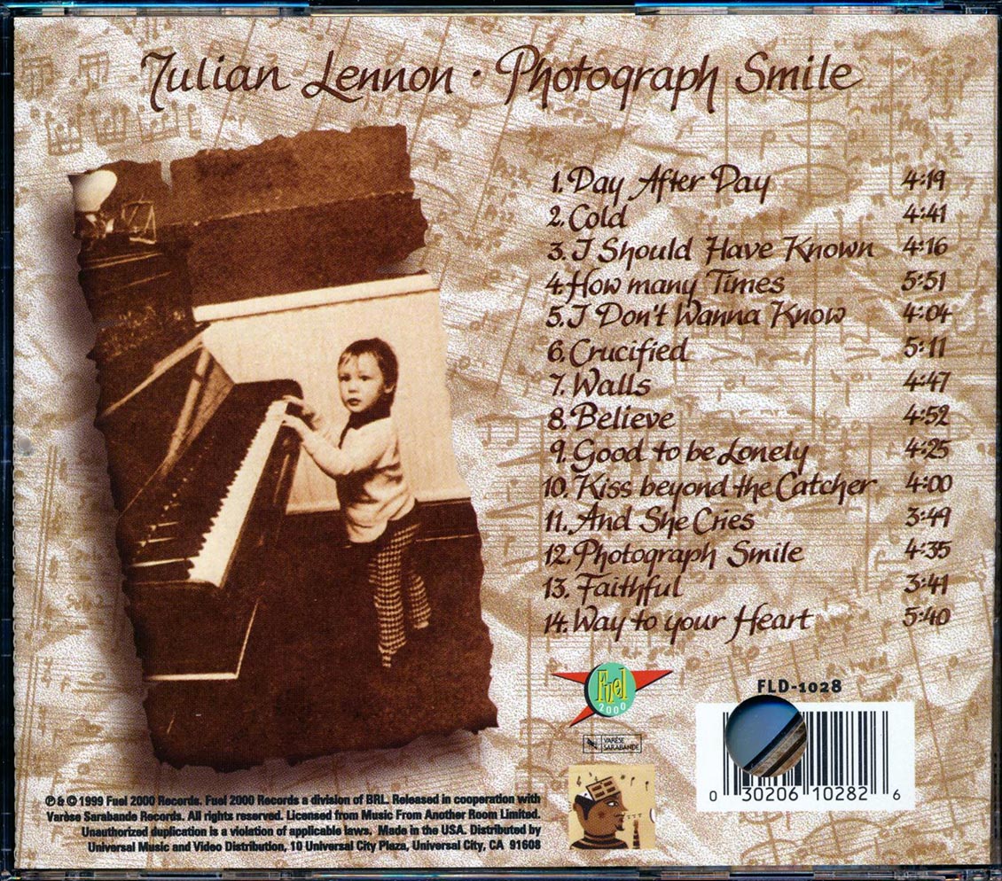 Julian Lennon - Photograph Smile (marked/ltd stock) Music CD
